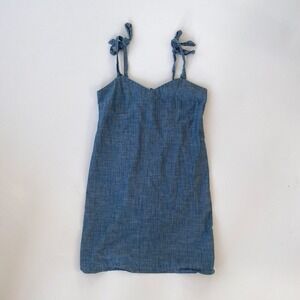 J. Crew Chambray‎ Dress Tie Strap Sleeveless Casual Mini Dress Size S